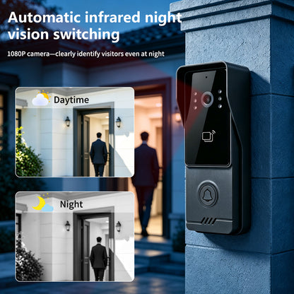 Anjielo Tuya IP Video Intercom System, 1080P Villa Video Door Phone with Remote Unlock, Infrared Night Vision, Motion Detection