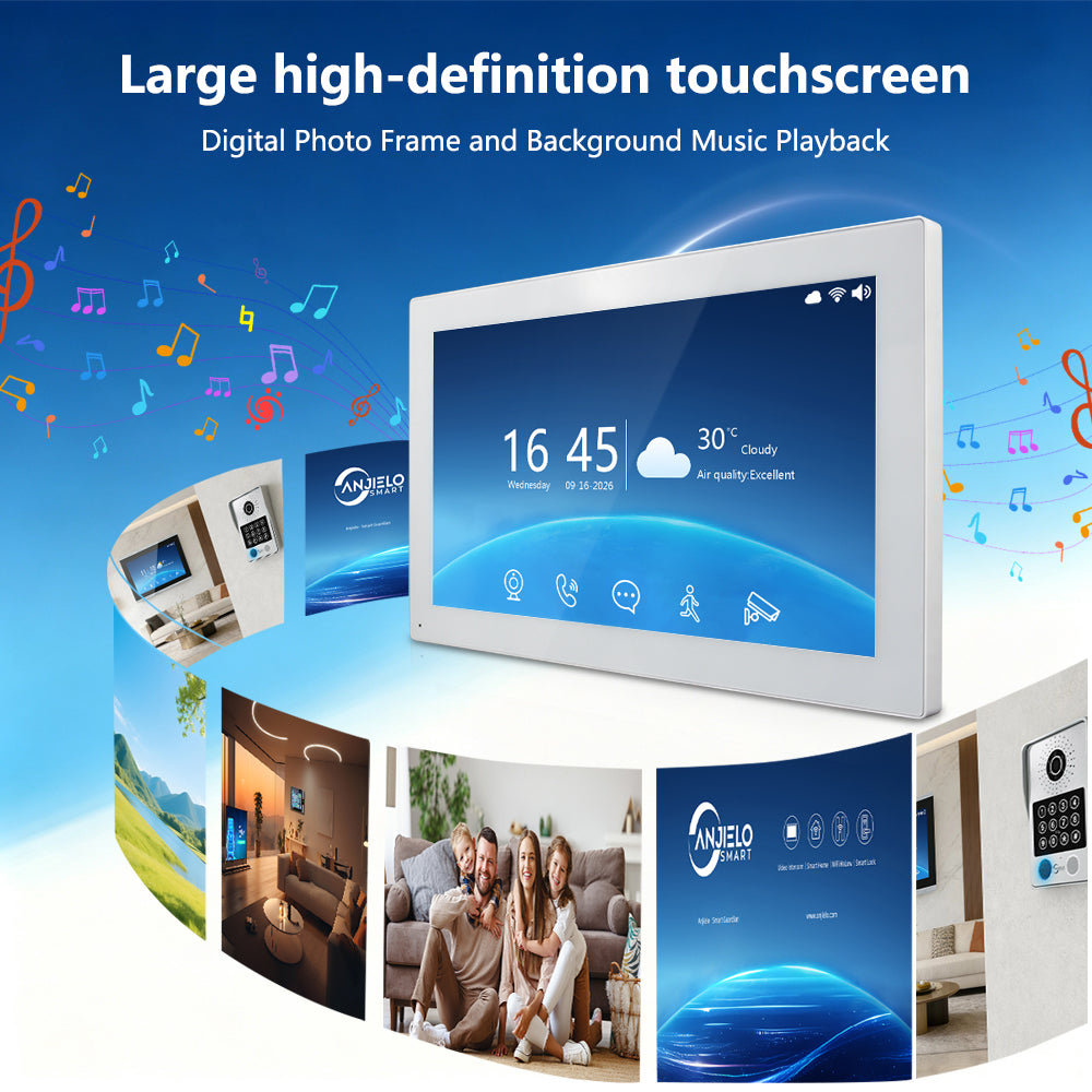 Anjielo Tuya Smart Home Two-wire Video Door Phone 7/10 Inch Touch Screen Indoor Monitor Motion Detection Intercom System