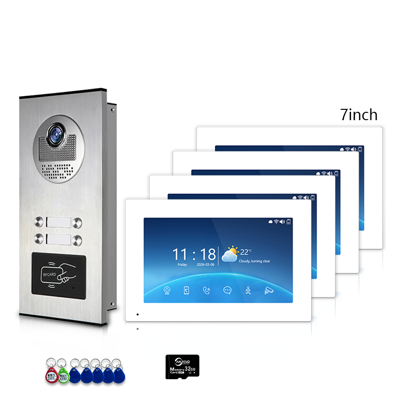 Anjielo 7 Inch 4-Wire Screen Villa Apartment Tuya Smart Life  Motion Detection Video Intercom System