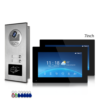 Anjielo 7 Inch 4-Wire Screen Villa Apartment Tuya Smart Life  Motion Detection Video Intercom System