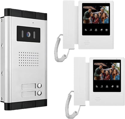 Multi-family Apartment Intercom System 2/3/4/6/8/10/12 Units 4.3 Inch Monitor Indoor Outdoor Video Doorbell ID Card Unlock
