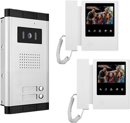 Multi-family Apartment Intercom System 2/3/4/6/8/10/12 Units 4.3 Inch Monitor Indoor Outdoor Video Doorbell ID Card Unlock