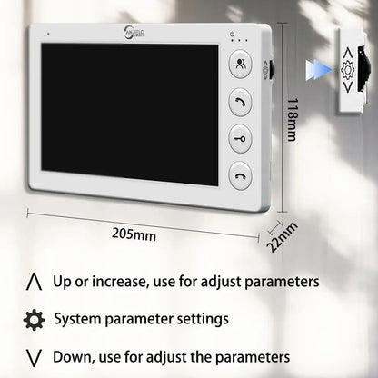 Anjielo Video Apartment Intercom System, 7 inch Monitor Wired Video Door Phone Kit,Indoor Outdoor Video Doorbell