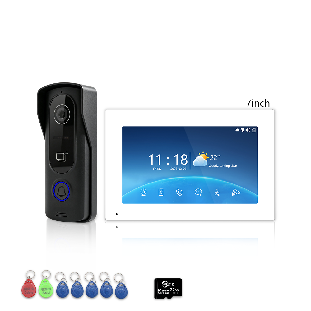 4-Wire Tuya Smart Video Intercom Kit, 7/10 Inch Touch Indoor Monitor, RFID Card & App Remote Unlock Villa Door Phone