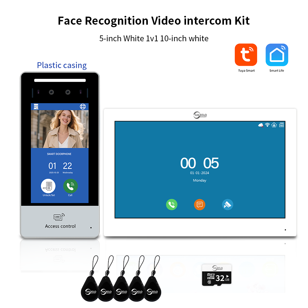 AnjieloSmart Newest Facial Recognition Video Intercom Multi-screen Display  IP AI Terminal For Multi-Apartment