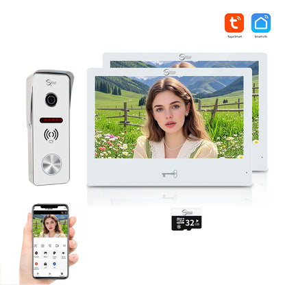AnjieloSmart Tuya WIFI 10 inch VideoDoorbell Intercom System Access Control Camera Smart Security Device Family Apartment Electric Lock