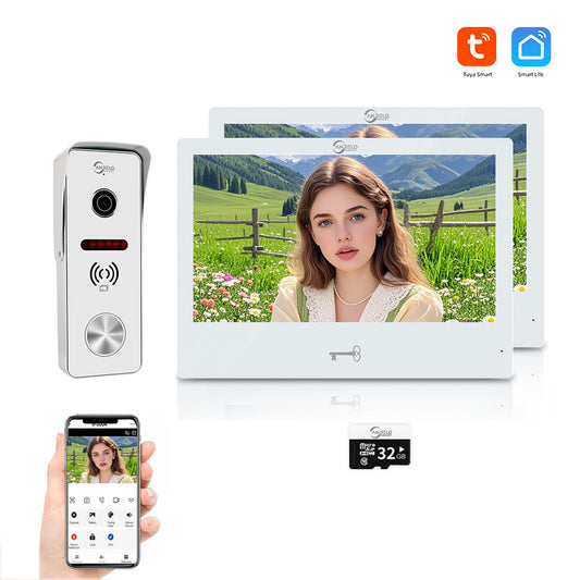 AnjieloSmart Tuya WIFI 10 inch VideoDoorbell Intercom System Access Control Camera Smart Security Device Family Apartment Electric Lock