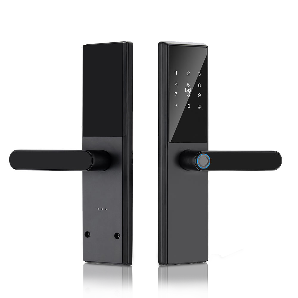 AnjieloSmart Anti-Electrical Shock Smart Lock - Fingerprint Entry, App Control with Temporary Passcodes, USB and Key Backup