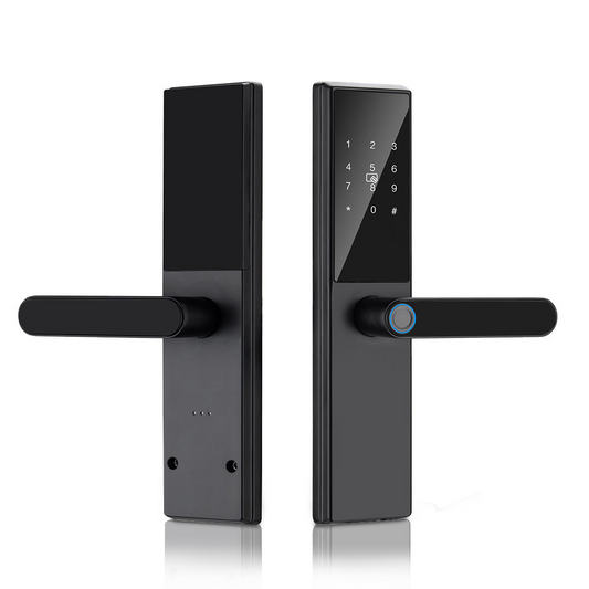 AnjieloSmart Anti-Electrical Shock Smart Lock - Fingerprint Entry, App Control with Temporary Passcodes, USB and Key Backup