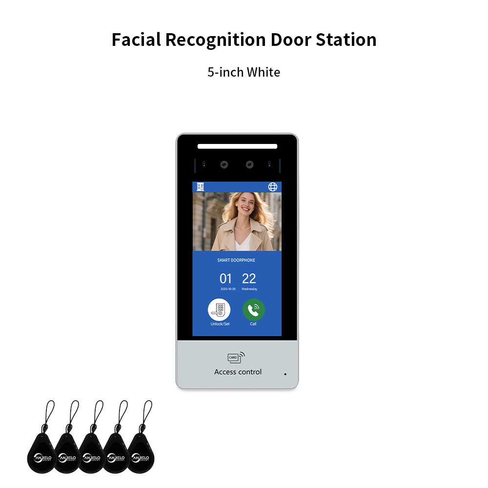 AnjieloSmart Newest Facial Recognition Video Intercom Multi-screen Display  IP AI Terminal For Multi-Apartment