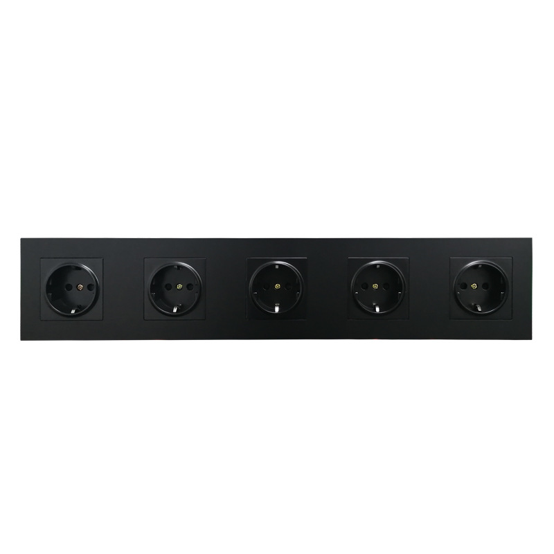 AnjieloSmart 86-type European style recessed wall socket, double gang, 172*86mm integrated German standard power socket with PC panel