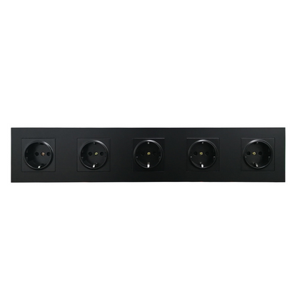 AnjieloSmart 86-type European style recessed wall socket, double gang, 172*86mm integrated German standard power socket with PC panel