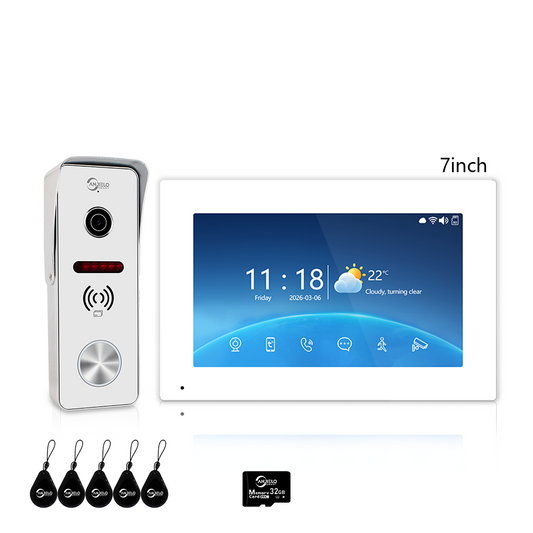 3 in 1 WiFi Smart Unlock RFID Card for Home Villa 32G Video Doorbell Office Intercom with Anti-Peep Keypad & Auto-Lock Function