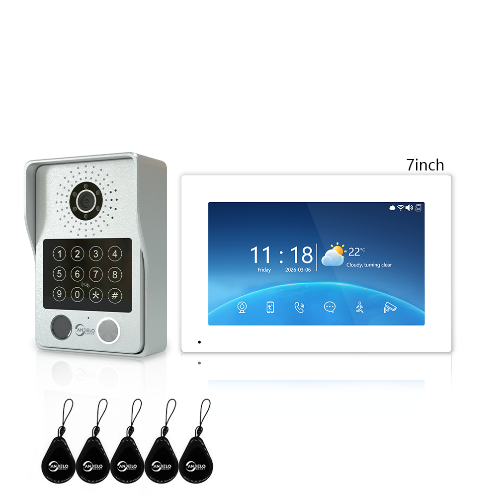 4-Wire Video Intercom with Night Vision & Motion Detection Video Door Phone with Tuya App Support