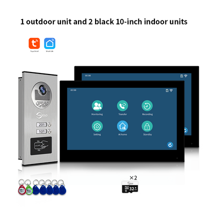AnjieloSmart Newest Building Video Intercom System Tuya Wifi 1080P with 7/10 Inch Monitor for Multi Apartment
