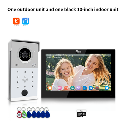 AnjieloSmart 1080P Tuya Smart Video Intercom System Video Doorbell Camera with RFID Card Unlcok Fingerprint and Passcode Unlock for Apartment