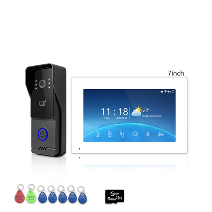 Anjielo 4-Wire Video Intercom | 7/10" Touch Screen Tuya Video Doorbell, IP65, RFID Remote Unlock, Night Vision Motion Detection
