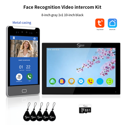 AnjieloSmart Newest Facial Recognition Video Intercom Multi-screen Display  IP AI Terminal For Multi-Apartment
