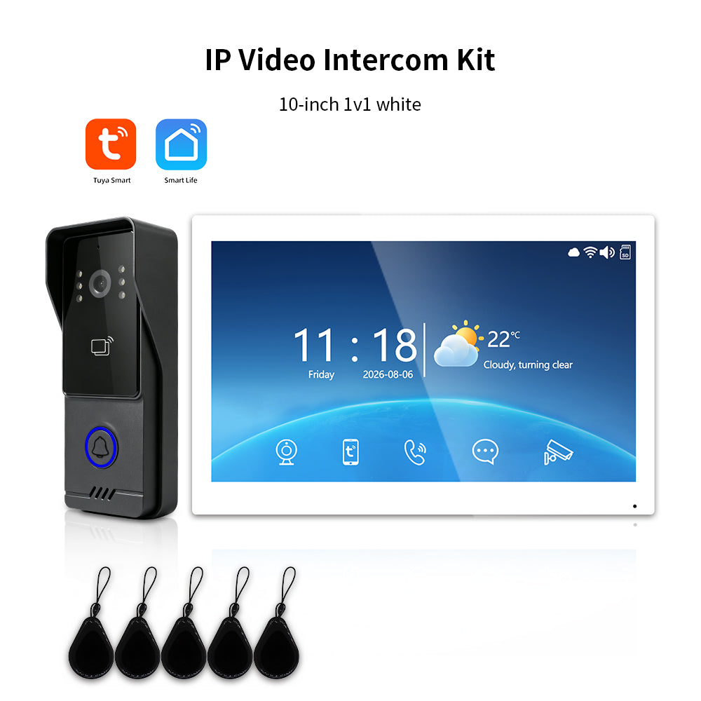 Anjielo Tuya IP Video Intercom System, 1080P Villa Video Door Phone with Remote Unlock, Infrared Night Vision, Motion Detection
