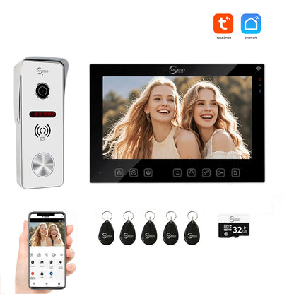 AnjieloSmart Tuya Wifi 7 inch Monitor Video Doorbell Video Door Phone Intercom System Access Control Camera Smart Apartment IC card unlocking