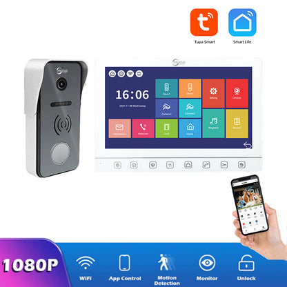 AnjieloSmart 7 Inch Touch Monitor Video Intercom System With Night Vision Motion Detection Doorbell Camera Video Doorbell System For Home