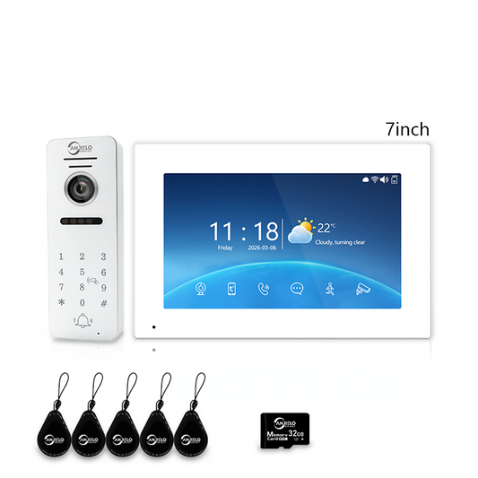 Anjielo 7 Inch 10 Inch Touch Monitor 4 Wire Tuya Video Intercom System Tuya Smart Life APP For Villa Home Security