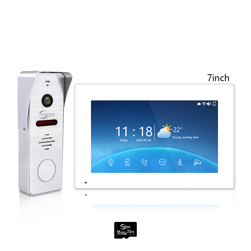 Tuya WiFi 4-Wire Video Door Phone Intercom | IP65 Waterproof Door Station + 7/10 Inch Touch Indoor Monitor for Villa
