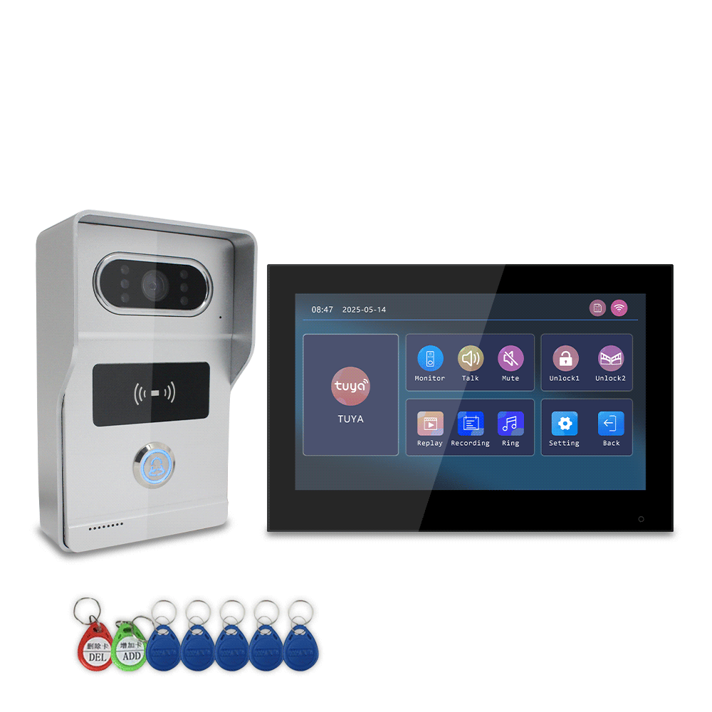 AnjieloSmart Latest 2 Wired Video Intercom System Support tuya wifi 1080P Video Doorbell with Motion Detection for Villa