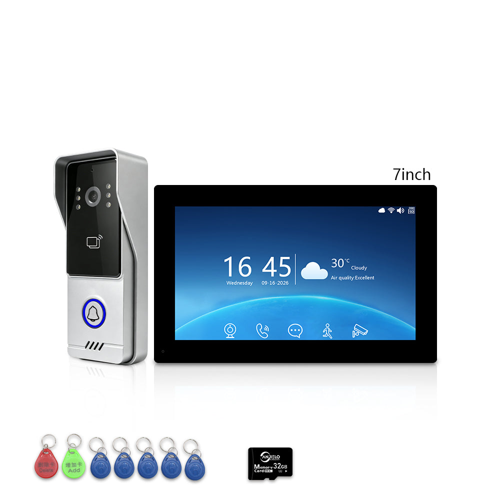 Anjielo Tuya Smart Home Two-wire Video Door Phone 7/10 Inch Touch Screen Indoor Monitor Motion Detection Intercom System