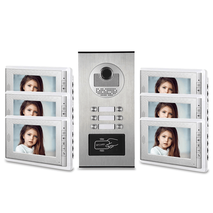 Anjielo apartment intercom system 7-inch video doorbell intercom kit aluminum alloy camera can be equipped with 2/3/4 intercom system