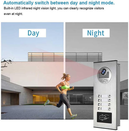 Anjielo Video Apartment Intercom System, 7 inch Monitor Wired Video Door Phone Kit,Indoor Outdoor Video Doorbell