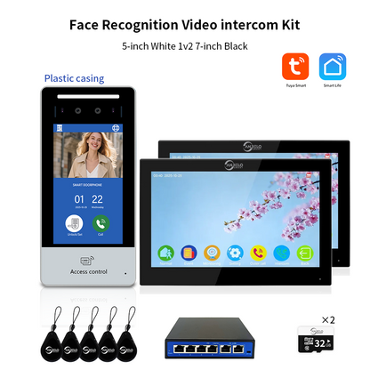 AnjieloSmart Newest Facial Recognition Video Intercom Multi-screen Display  IP AI Terminal For Multi-Apartment