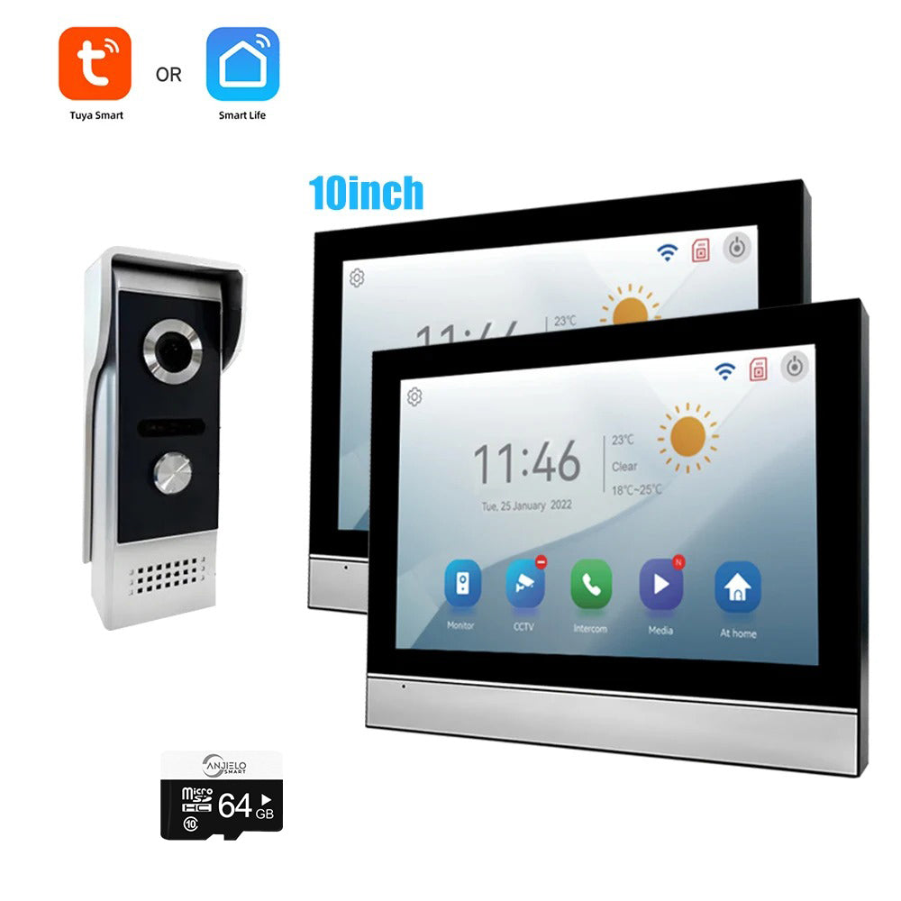 AnjieloSmart Tuya Smart Video Intercom 1080P Security Wi-Fi Doorbell IP Camera with Motion Detection