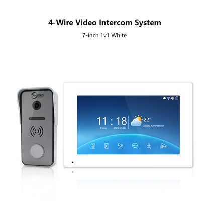 Anjielo 4-Wire 1080P Video Intercom System – 7"/10" Touch Monitor with Digital Photo Frame, Two-Way Audio,  for Villa, Apartment & Home Office