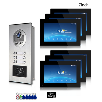 Anjielo 7 Inch 4-Wire Screen Villa Apartment Tuya Smart Life  Motion Detection Video Intercom System