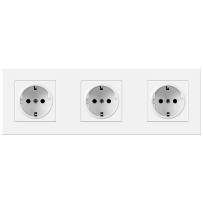 AnjieloSmart 86-type European style recessed wall socket, double gang, 172*86mm integrated German standard power socket with PC panel
