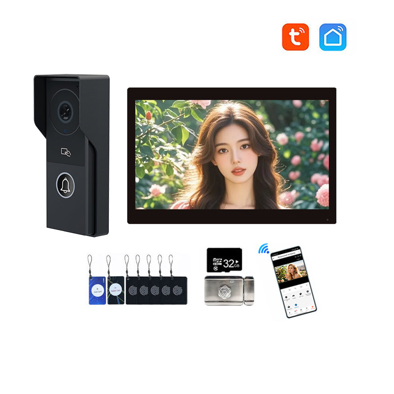 ANJIELO Smart Security Intercom System with 1080P 7/10-inch Touch Screen and Waterproof Door Phone, 140° Ultra-wide-angle Monitoring For Home