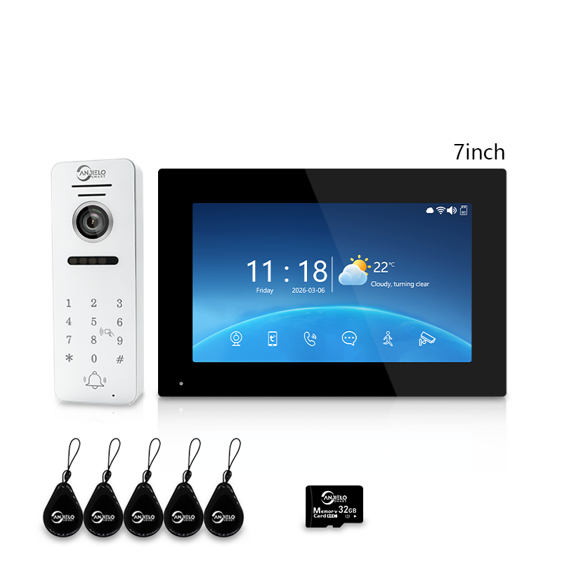 Anjielo 7 Inch 10 Inch Touch Monitor 4 Wire Tuya Video Intercom System Tuya Smart Life APP For Villa Home Security