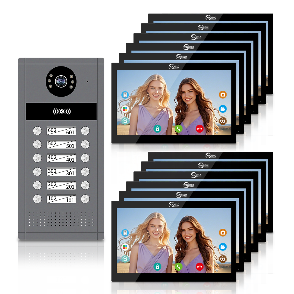 AnjieloSmart Newest Tuya Wifi AHD Doorphone with 7/10 Inch Monitors Video Intercom System  for Multi-family Users.