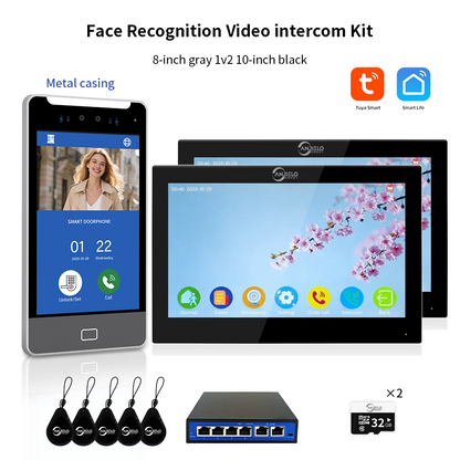 AnjieloSmart Newest Facial Recognition Video Intercom Multi-screen Display  IP AI Terminal For Multi-Apartment