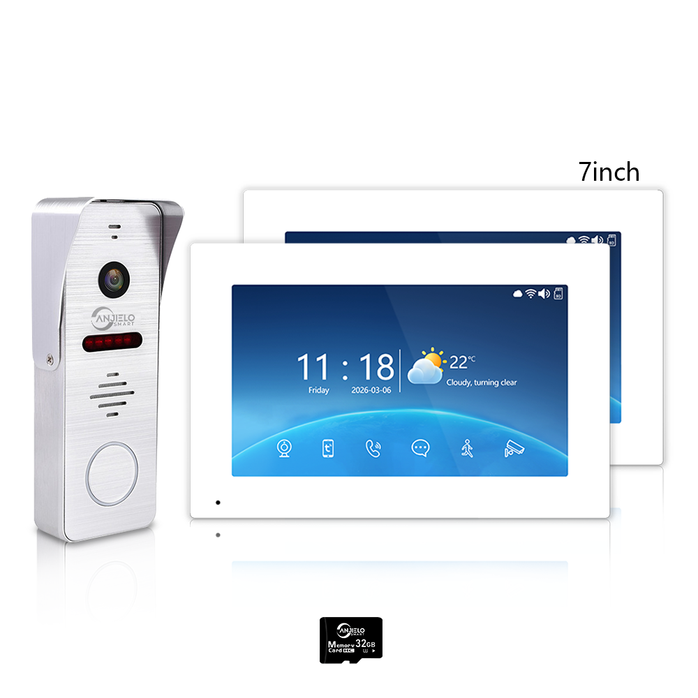 Tuya WiFi 4-Wire Video Door Phone Intercom | IP65 Waterproof Door Station + 7/10 Inch Touch Indoor Monitor for Villa