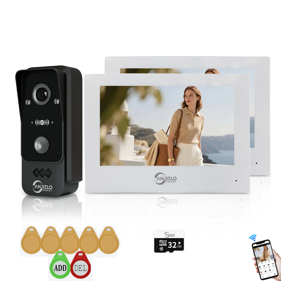 Anjielo Smart Tuya WiFi Doorbell Video Intercom System with 1080P HD Resolution and CCTV Security System for Villa.