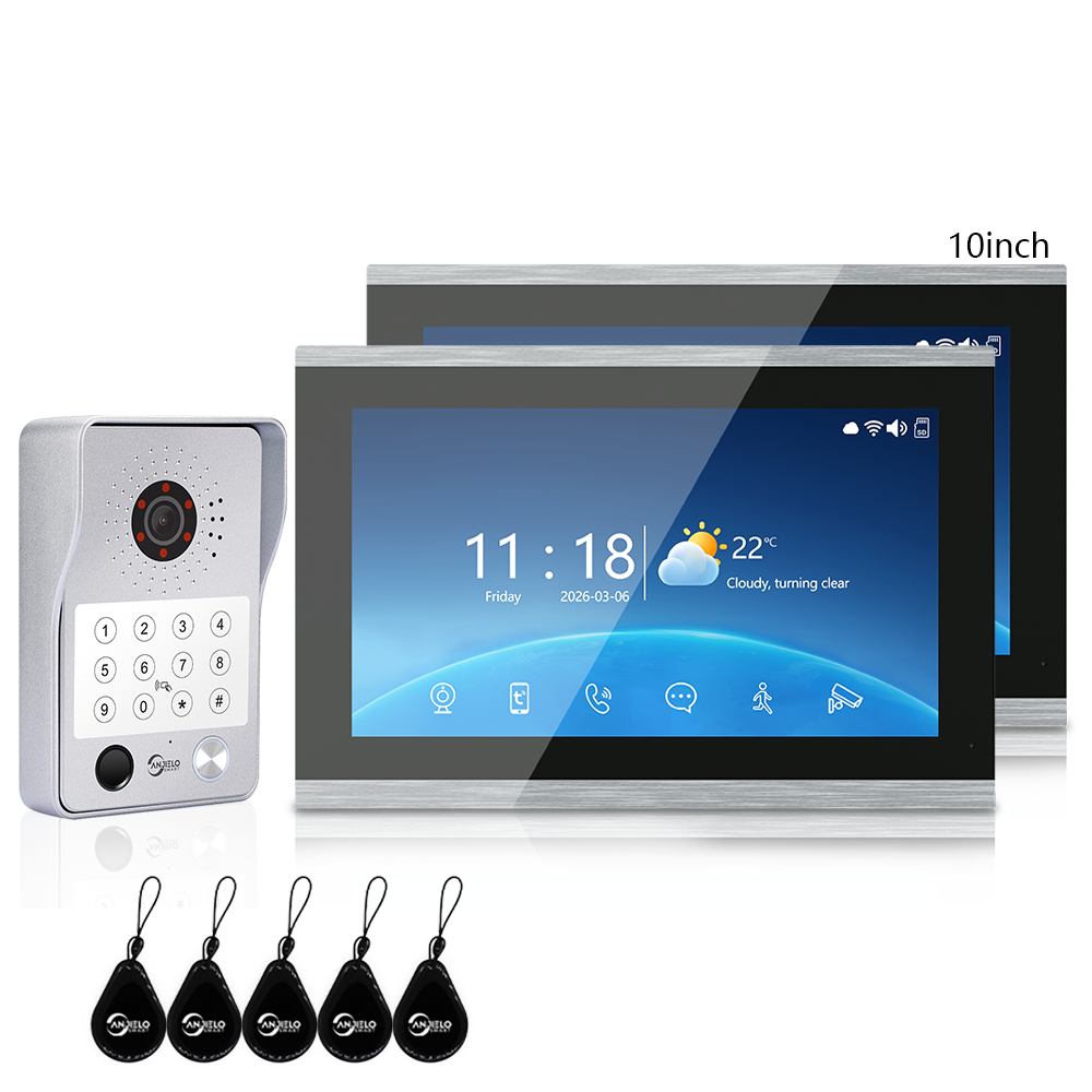 4-Wire Video Intercom with Night Vision & Motion Detection Video Door Phone with Tuya App Support