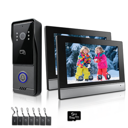 AnjieloSmart Latest Video Door Phone Access Control System - 1080P HD, IC Card & NFC Unlock, 7/10-inch Touchscreen Indoor Monitor, Tuya App Support