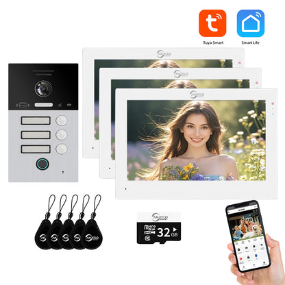 AnjieloSmart WIFI Tuya 7-inch Video Doorbell Intercom System Unlock 1080P Screen Video Doorbell Monitoring Motion Detection Home Security Intercom System