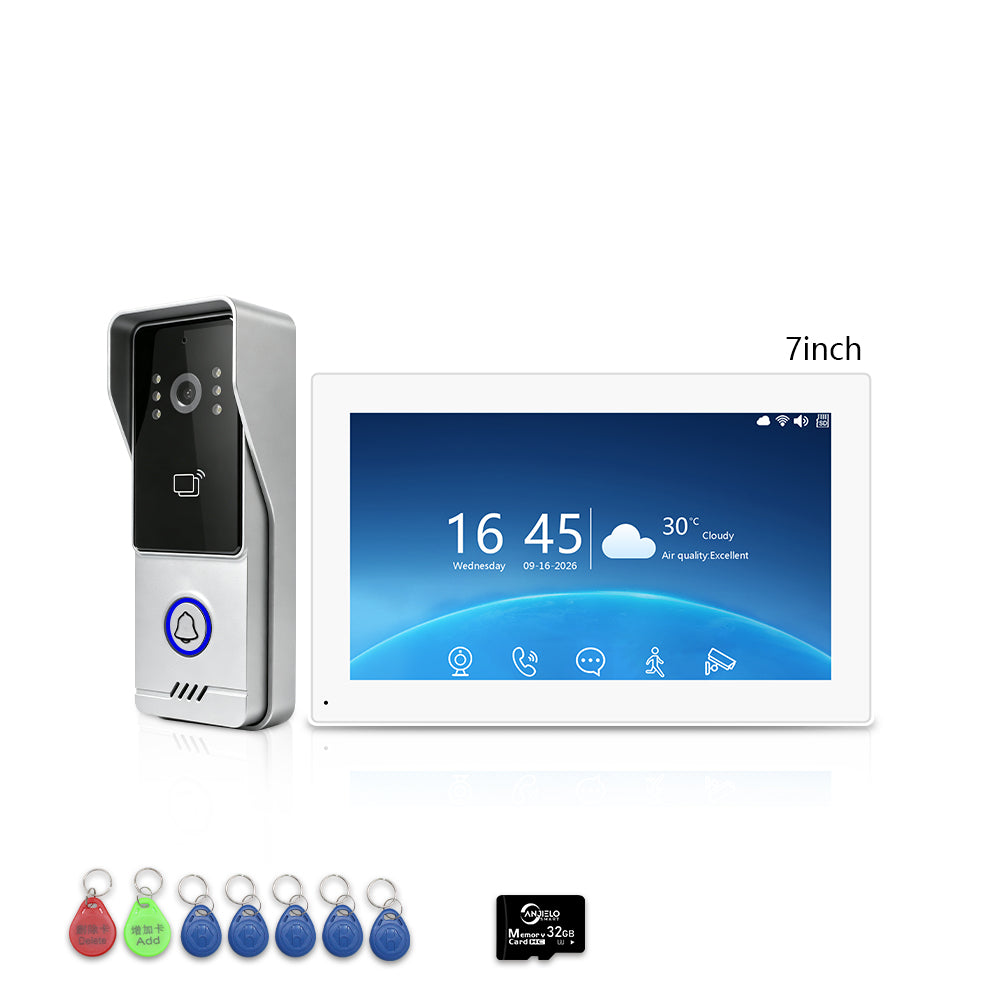 Anjielo Tuya Smart Home Two-wire Video Door Phone 7/10 Inch Touch Screen Indoor Monitor Motion Detection Intercom System