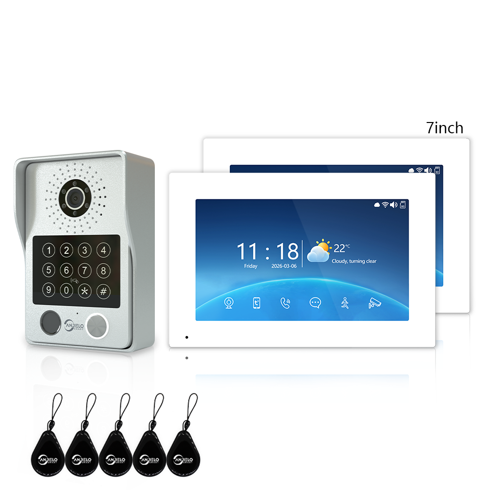 4-Wire Video Intercom with Night Vision & Motion Detection Video Door Phone with Tuya App Support