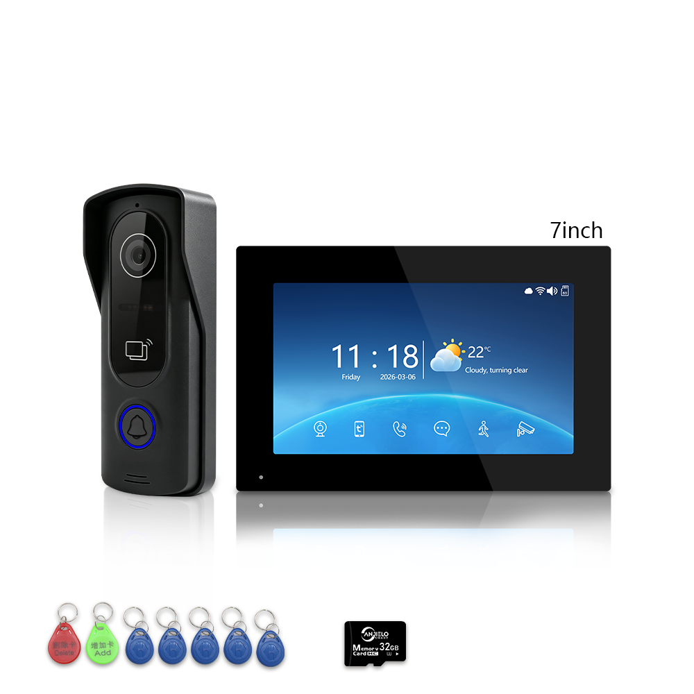 4-Wire Tuya Smart Video Intercom Kit, 7/10 Inch Touch Indoor Monitor, RFID Card & App Remote Unlock Villa Door Phone