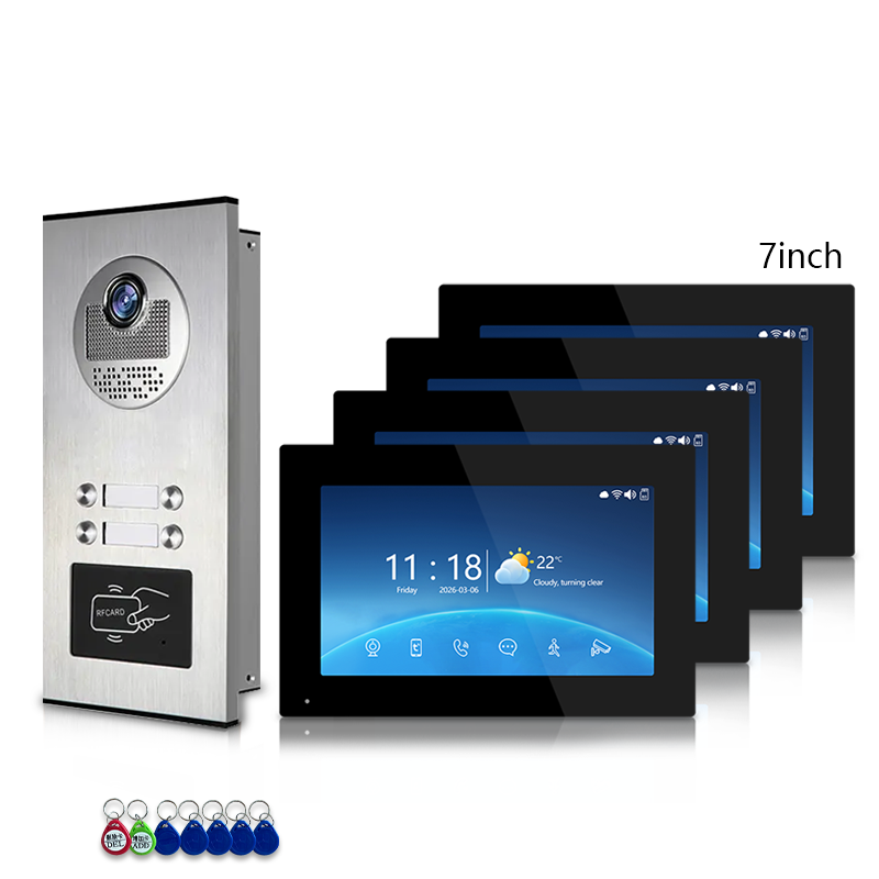 Anjielo 7 Inch 4-Wire Screen Villa Apartment Tuya Smart Life  Motion Detection Video Intercom System