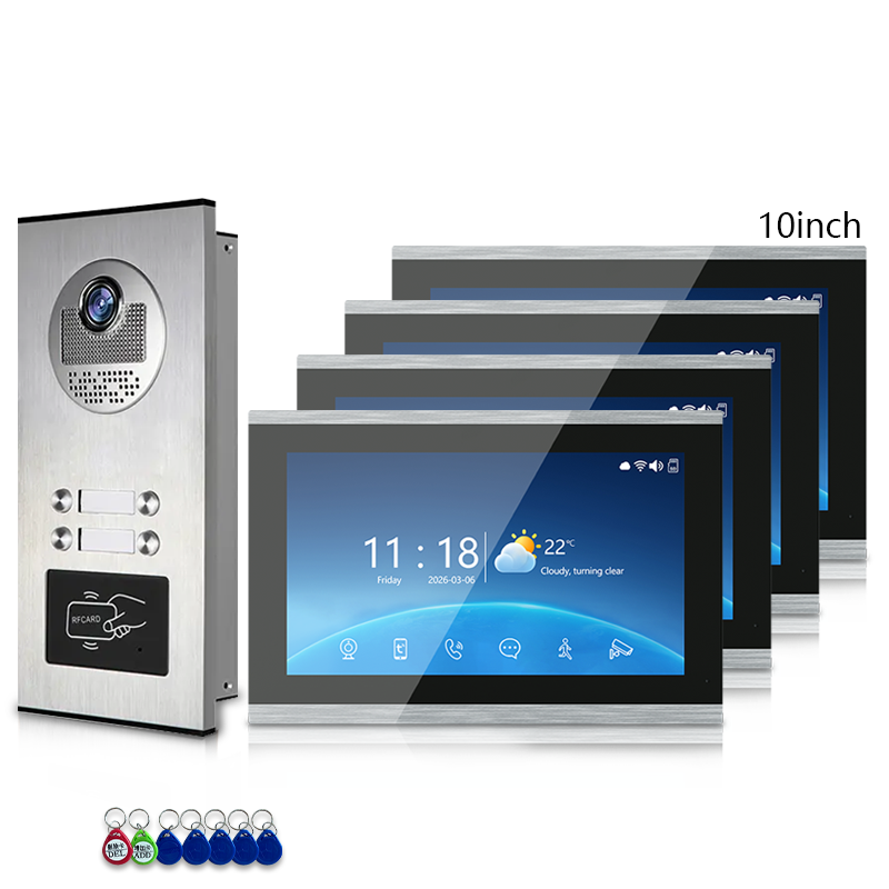 Anjielo 7 Inch 4-Wire Screen Villa Apartment Tuya Smart Life  Motion Detection Video Intercom System
